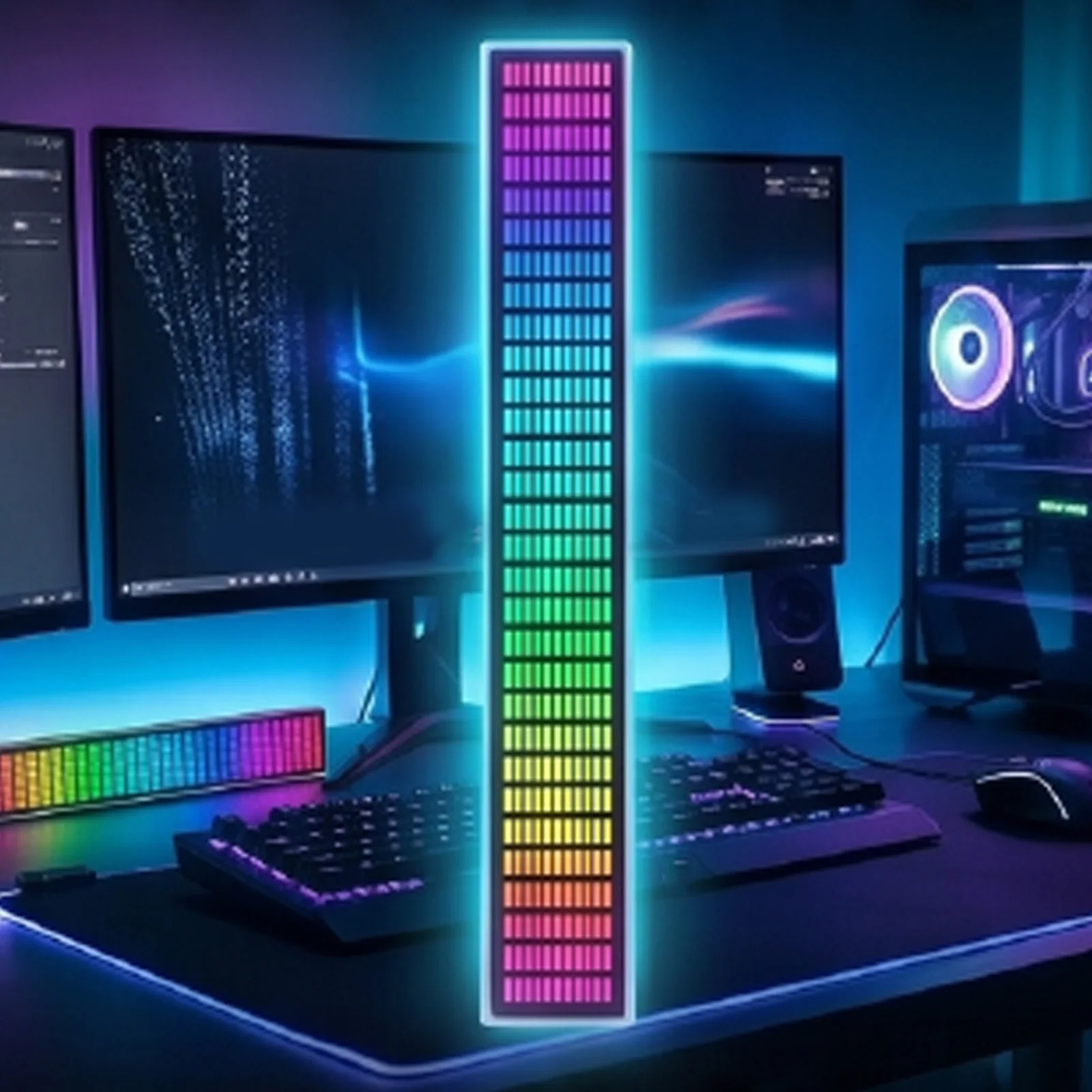 Sound Control Music Spectrum Display Light Type C Music Rhythm Sound Spectrum Analyzer For Gaming Room Car Decoration