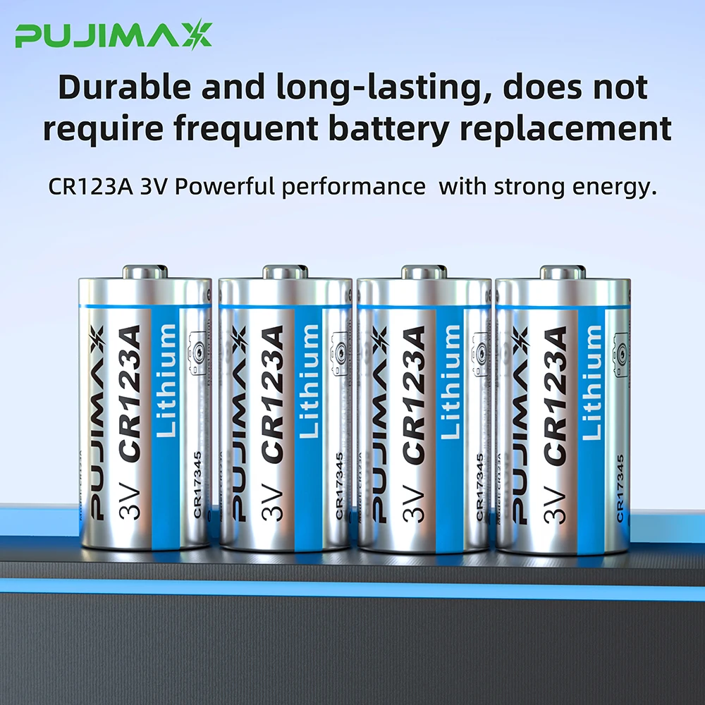 

PUJIMAX 3V CR123A Primary Lithium Battery CR123A CR17345 DL123A EL123A Batteries for Digital Camera Wireless Mouse Calculator