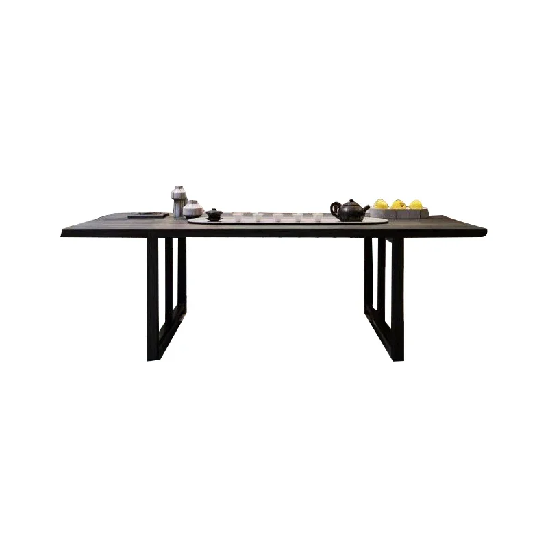 

Tea table and chair combination Zen solid wood kung fu tea table tea room desk integrated walnut