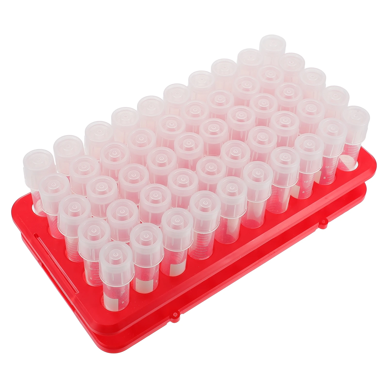 

100pcs Bacteria Experiment Test Tube Graduated Plastic Tubes Lab Cultivation Tube With Lid For