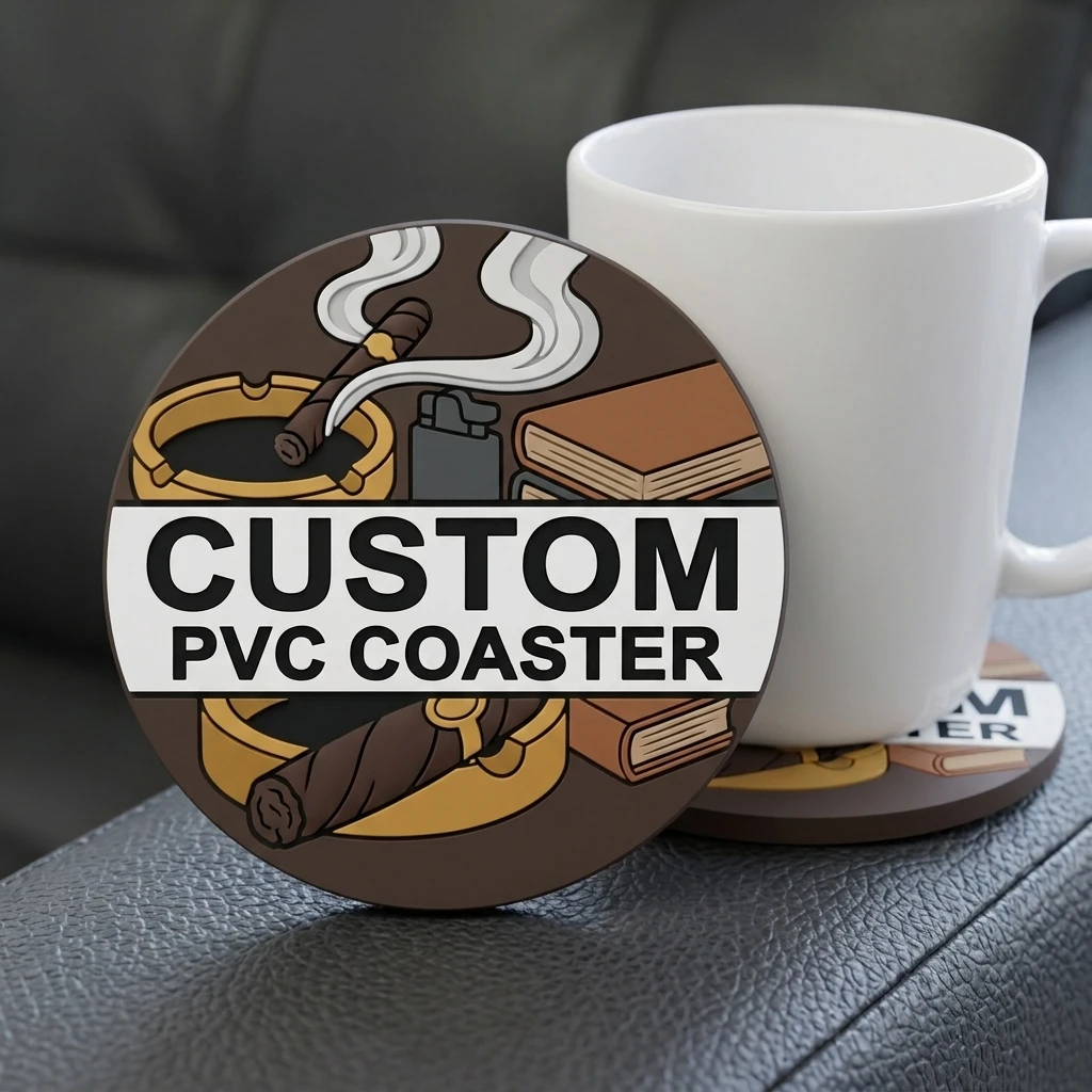 Personalized Round PVC Cup Coaster Custom Logo Non‑Slip Heatproof Cup Pad Home Table Decoration Party Favor Gift