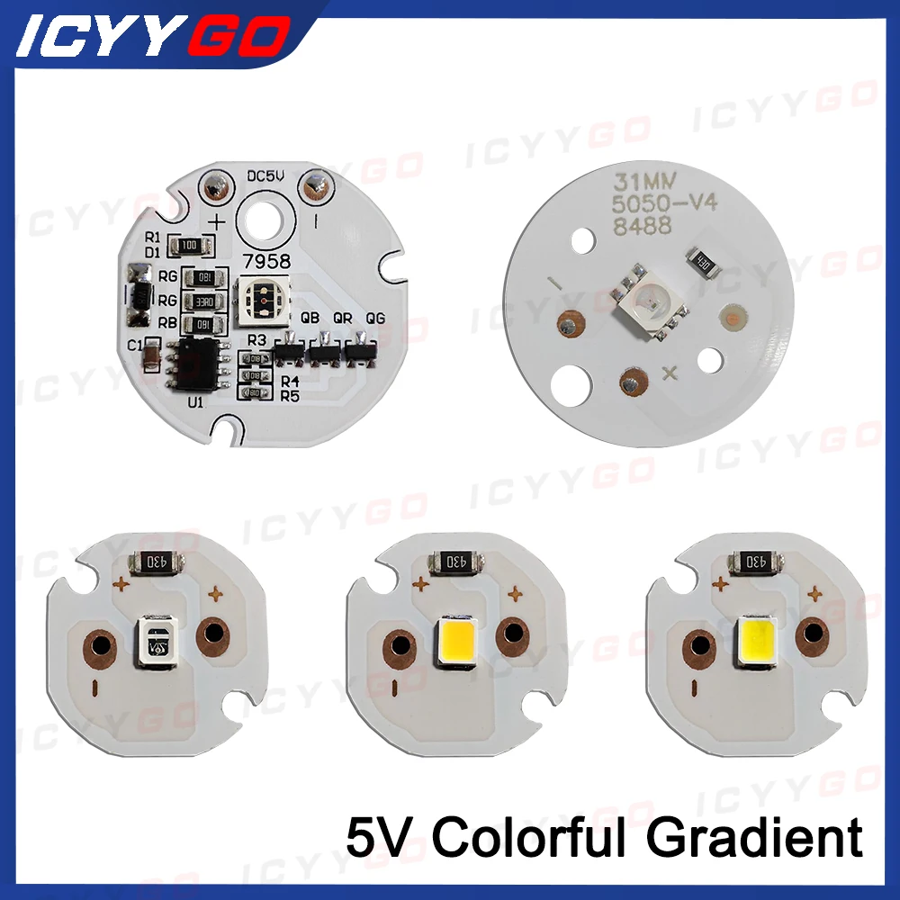 5V Low Voltage LED Lamp Panel Crystal Lamp Beech Wood Lamp Base Light Source 17MM 30MM 31MM Warm Light Colorful 5V Lamp Panel