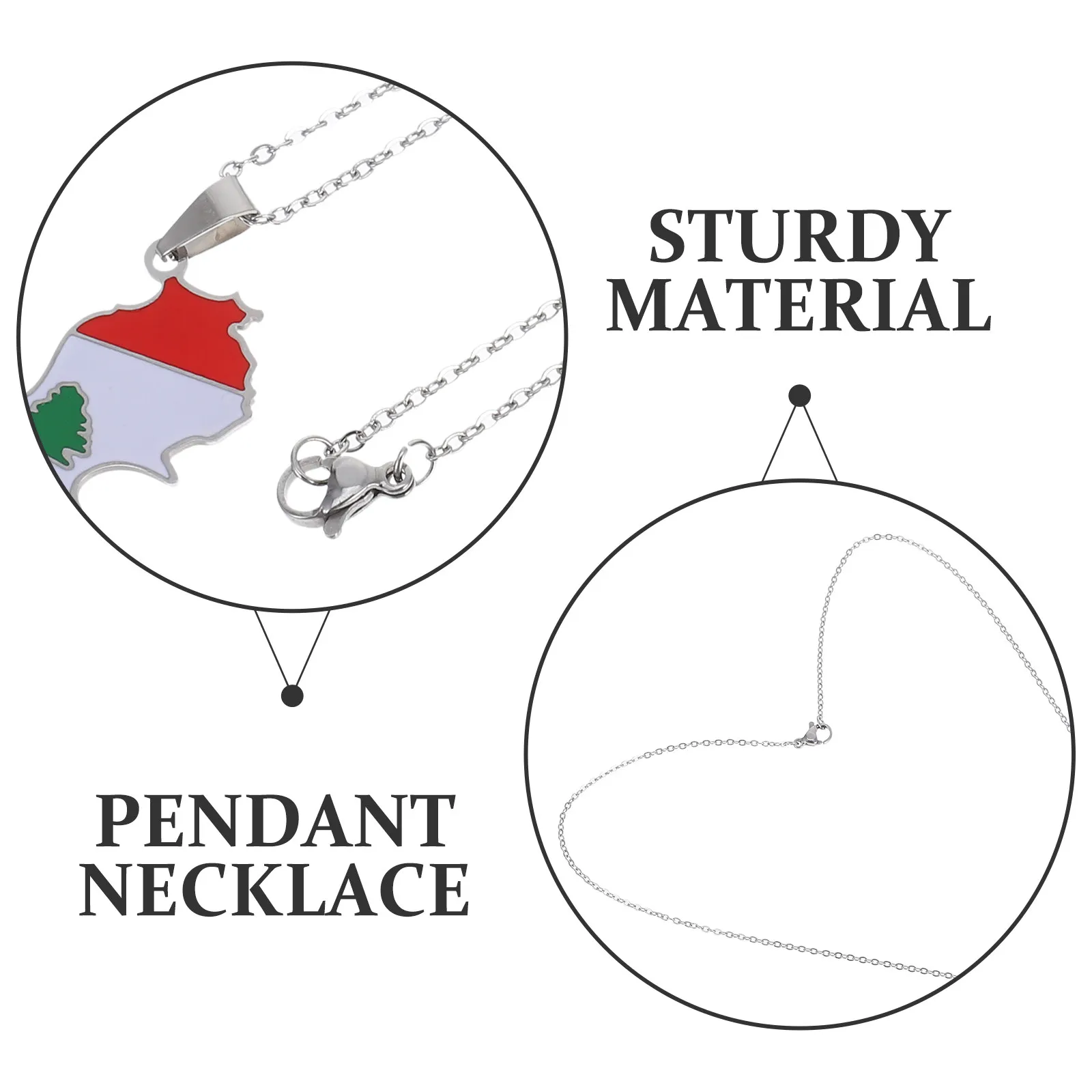 Lebanon Flag Pendant Necklace Durable Alloy Steel Material Comfortable Daily Wear Stylish Present Map Bracelets Brooch
