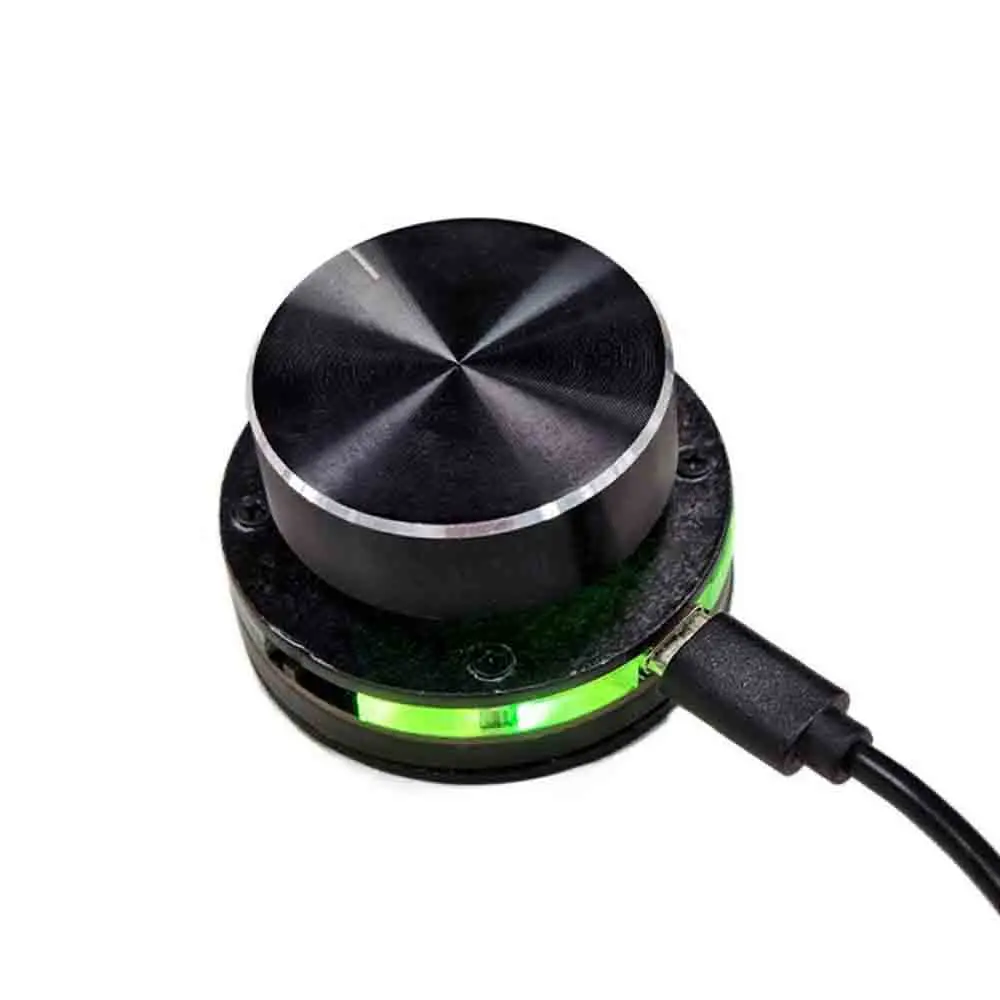 

EC11 Button 2.4G/USB Dual Modes Volume Control Knob for Android System Type-C Cable Media Adjustment Controller with RGB Light