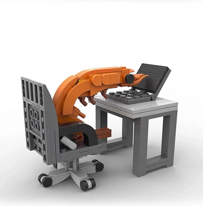 تماثيل نموذج الروبيان من MOC، مجموعة ألغاز، خلط عشوائيًا للأولاد والبنات، مظلات إبداعية لمشاهير الإنترنت #5