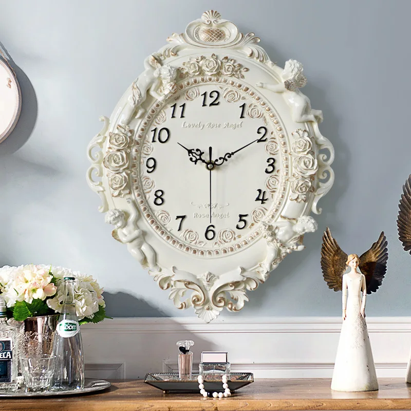 

Creative Decorative European Wall Clock Mute In Living Room And Bedroom Hotel Restaurant Wall Watch Kitchen Vintage