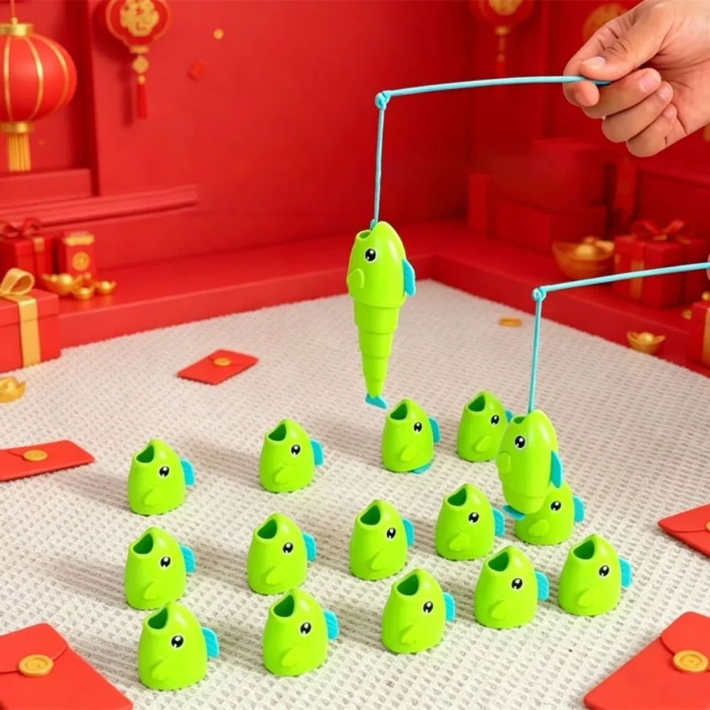 Stretchable Fish Fishing Battle Game Long Short Educational Fishing Game Cartoon Montessori Fish Catching Game