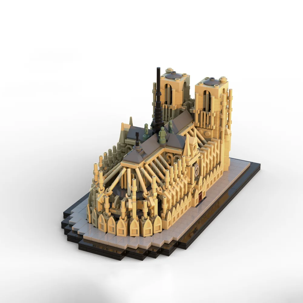 

1041 шт. MOC Notre-Dame De Paris Church 1:800 классическая готическая архитектура строительные блоки модель игрушка кирпич детские подарки на день рождения