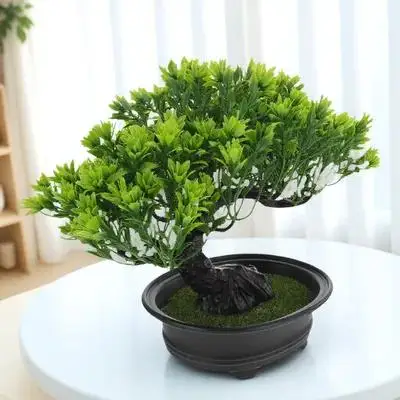 

Emulated Pine Tree Bonsai Exquisite Details Simulation Tree Ornament Brings Nature to Your Space Best Faux Bonsai for Office