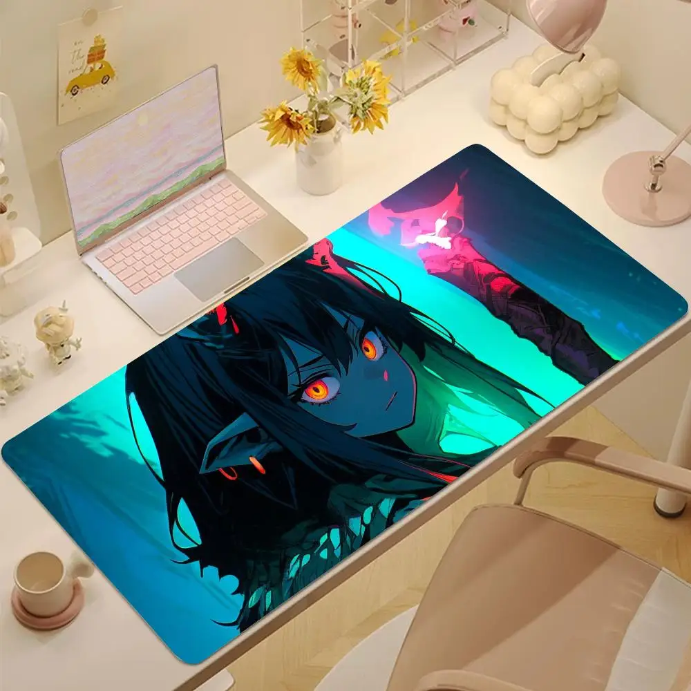 

Коврик для мыши в стиле аниме «Демон-девушка» Коврик для мыши для планшета Ноутбук xl настольный коврик для мыши, милый коврик для игровой клавиатуры HD Rainbow, csgo 90x40