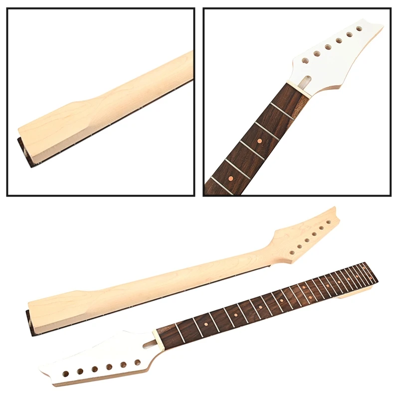 

Unfinished 24 fret Guitar Neck with Dots Inlays Electric Guitar Neck Replacement Guitar String Instrument DIY Parts