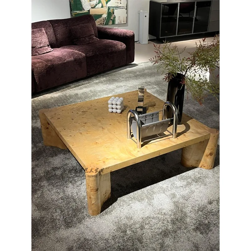 

Medieval style square living room coffee table household small apartment high-end art tea table