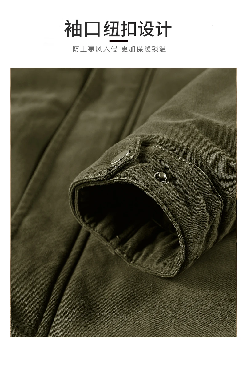 Middle Elderly Mens Pure Cotton Multi Pocket Workwear Jacket Mid Length Loose Windbreaker Spring Autumn Outdoor Windproof Daily