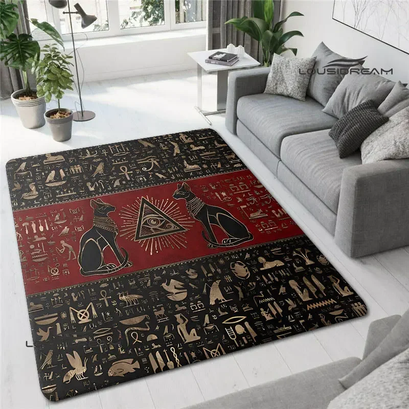 Egyptian pictograph and symbol printing carpet fashion home decoration non -slip carpet photography prop birthday gift