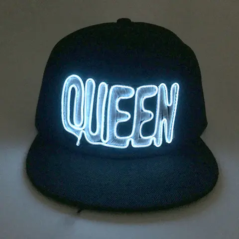 LED-ljus bokstav QUEEN KING hatt casual blinkande glöd rave festkeps par hip-hop lysande hatt klubb bar bröllopstillbehör 8 best sales Kunglig keps - №8