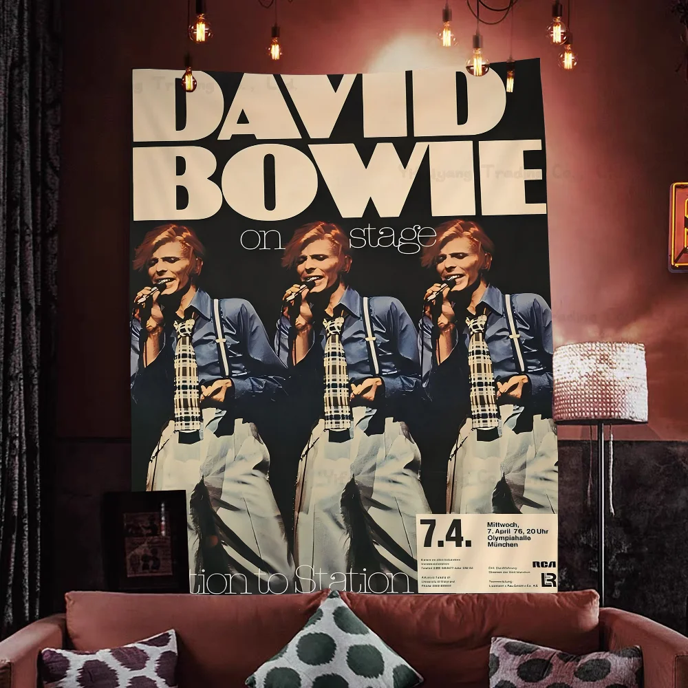 British Rock Singer D-David_B-Bowie Cartoon Tapestry Art Science Fiction Room Home Decor Wall Hanging Home Decor