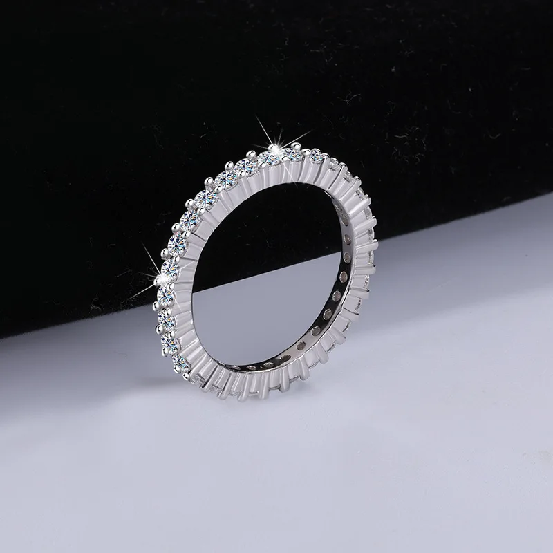 

Высококачественное серебряное кольцо с бриллиантом из муассанита, женское кольцо с двойной лентой, высококачественное женское кольцо