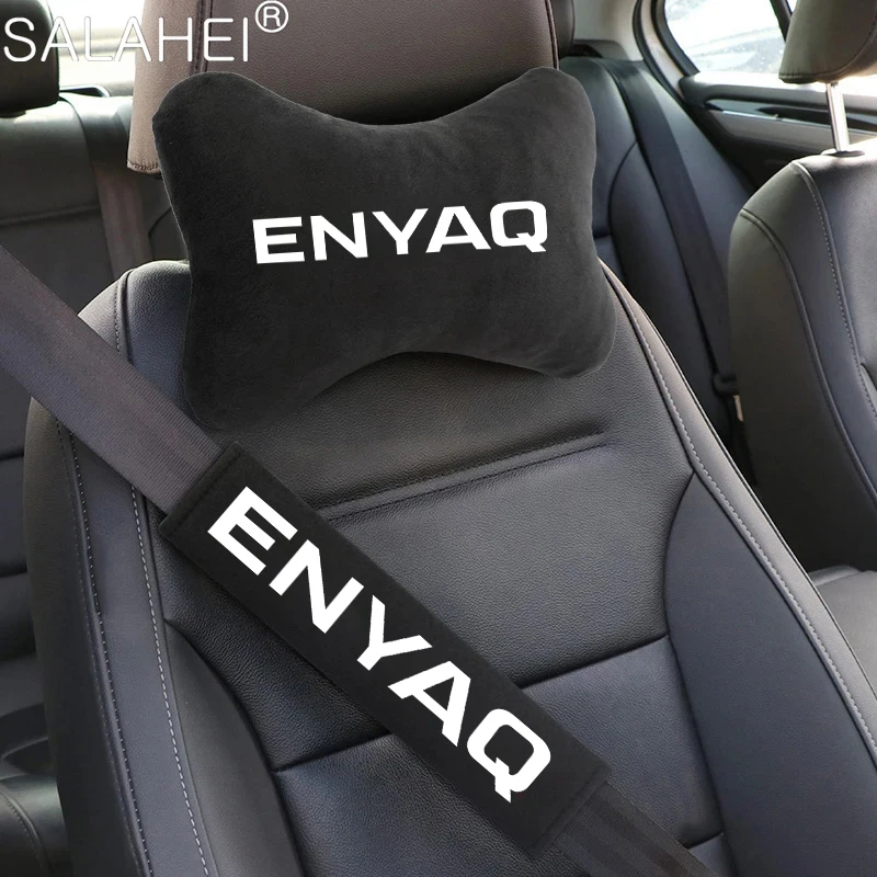 

Fashionable And Elegant Car Headrest Neck Pillow A pair Of Seat Belt Shoulder Pad For Skoda Enyaq iv coupe iv80 Auto Accessory