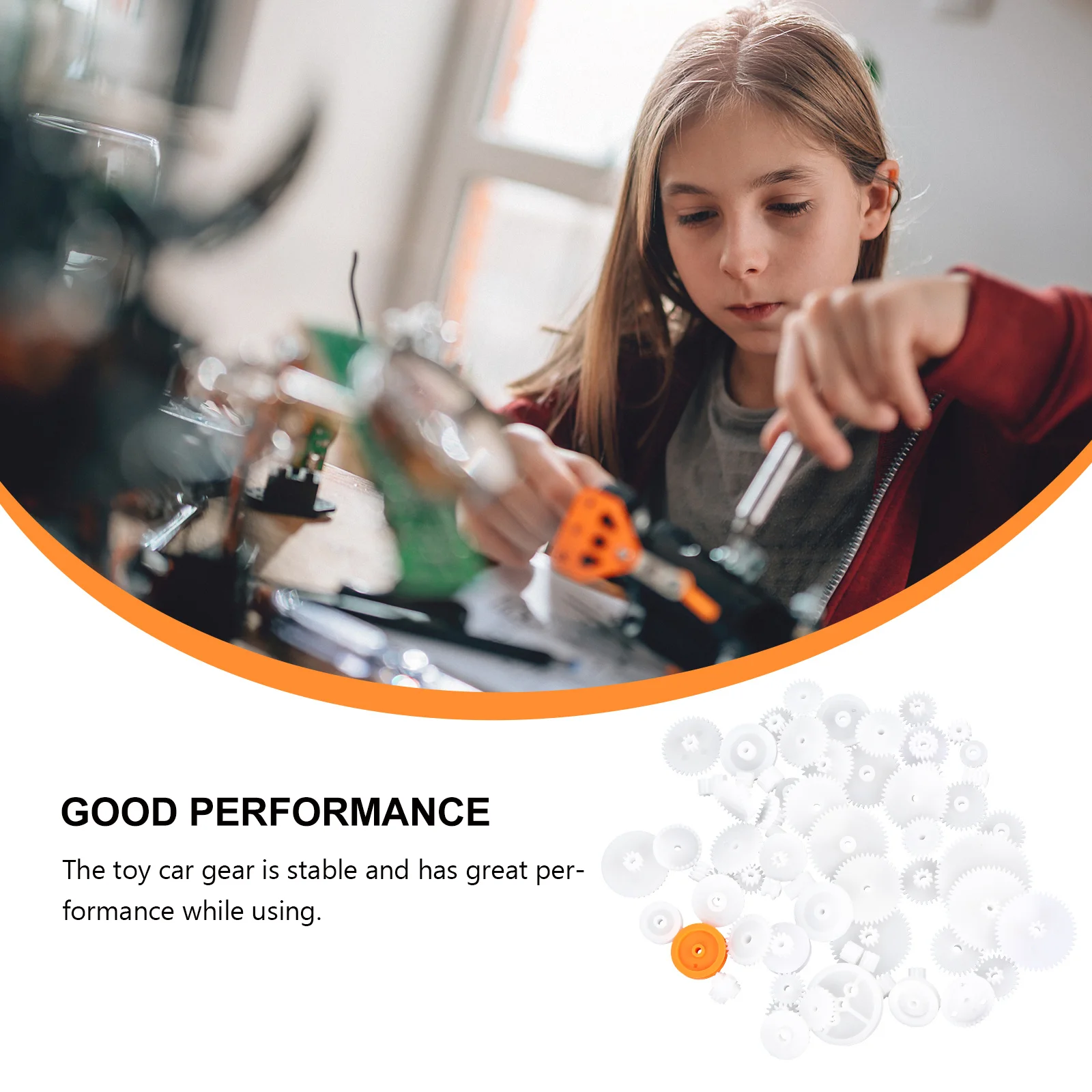 مجموعة متنوعة من البلاستيك مكونة من 64 قطعة من أنواع متعددة للعلوم الميكانيكية ذاتية الصنع إنتاج صغير على شكل تاج دودة مزدوجة فردية