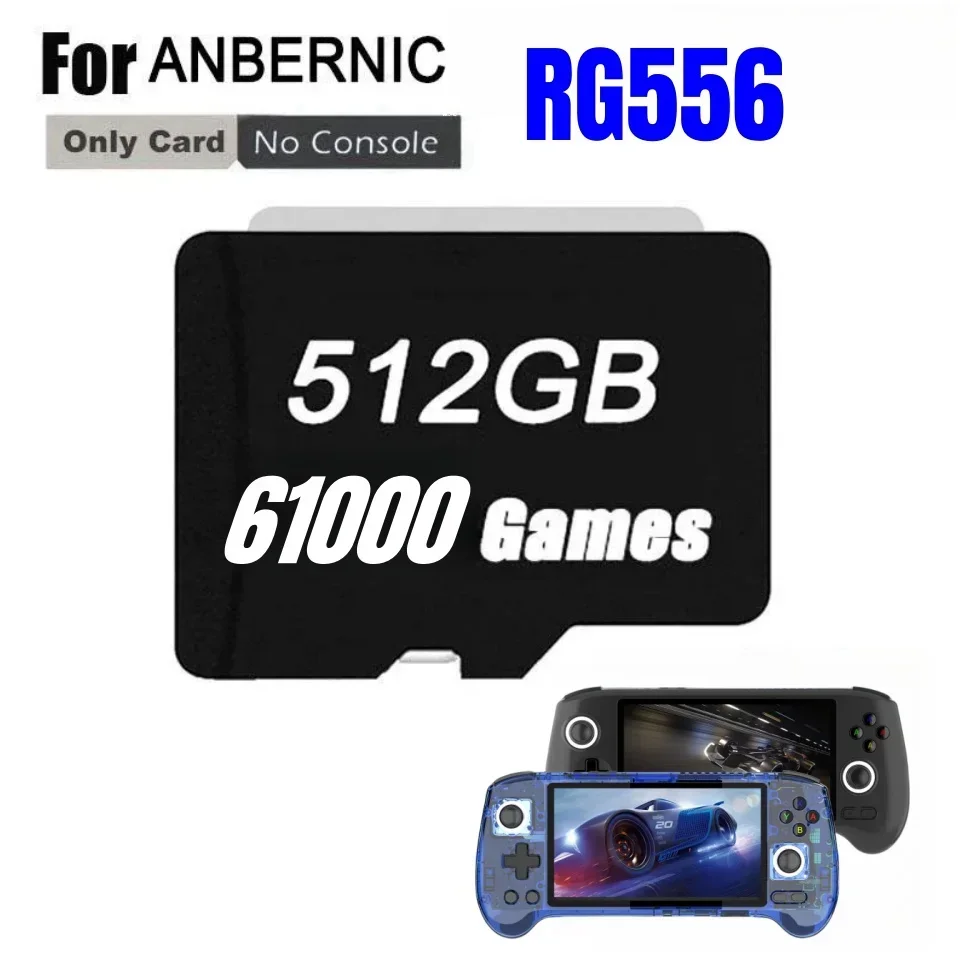PER ANBERNIC RG556 Console di gioco portatile Scheda di memoria Scheda SD Scheda TF 61000 Giochi PS2 512G 256G 128G Micro Sd PSP Giochi