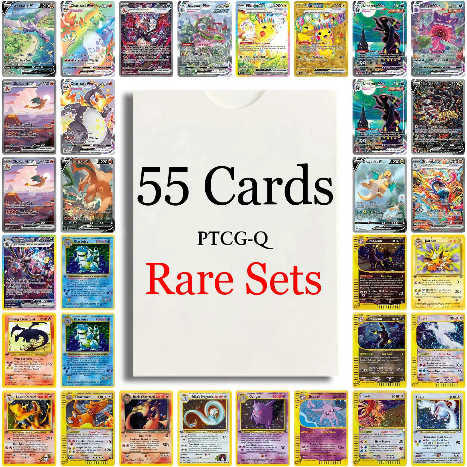 

PROXY 55Pcs Pokemon Cards Hot Selling Mixed Pack Game PTCG PKM Collection Cards