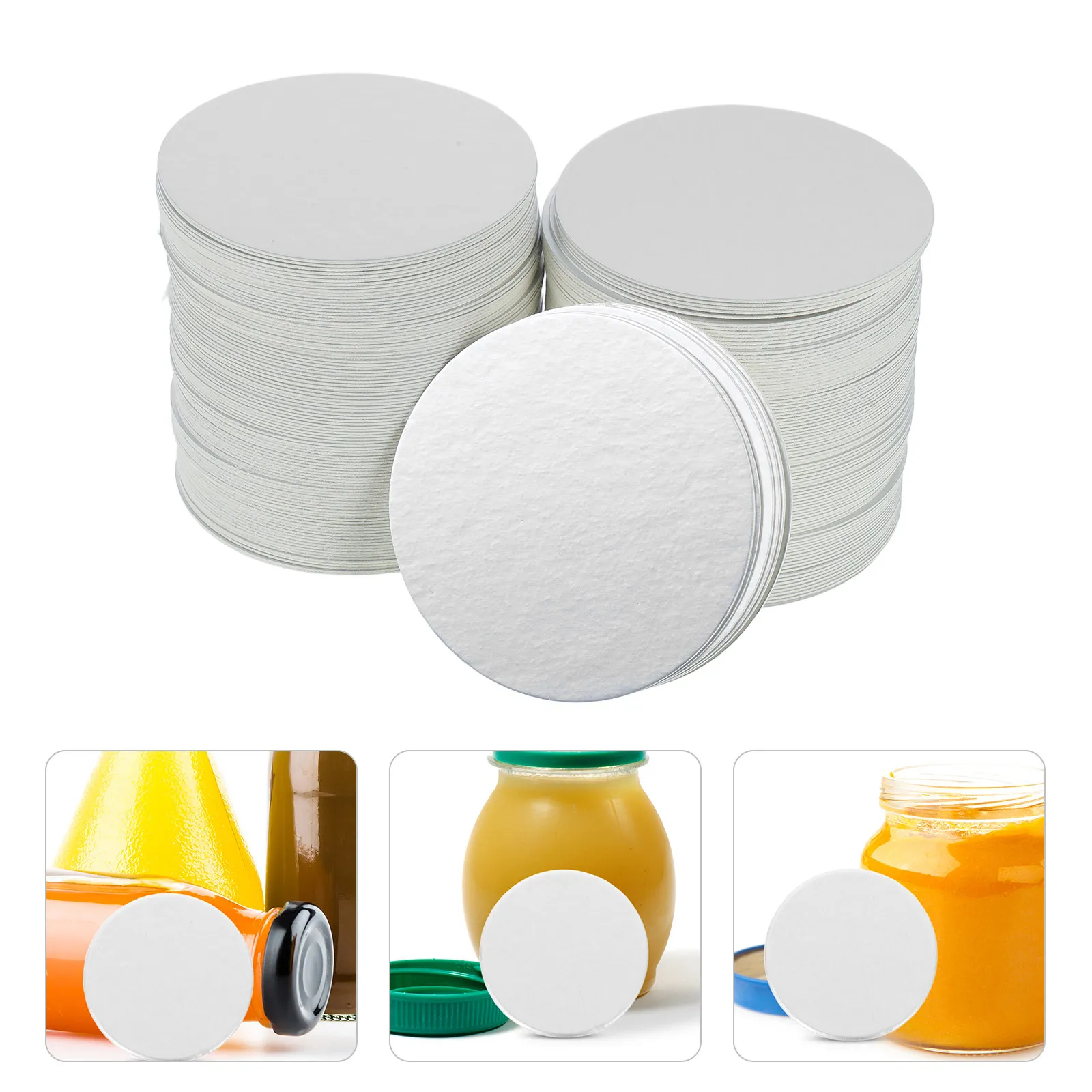 200Pcs Aluminum Foil Induction Seal Liners Leakproof Magnetic Sealing Caps for Glass Plastic Bottles Jar Lid Replacement Gaskets
