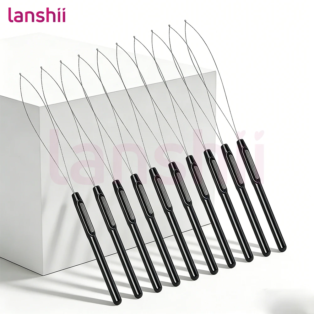 

Инструменты для наращивания волос Lanshii – 10 пластиковых инструментов для микрокольцевого и нанокольцевого наращивания волос, розовые и черные