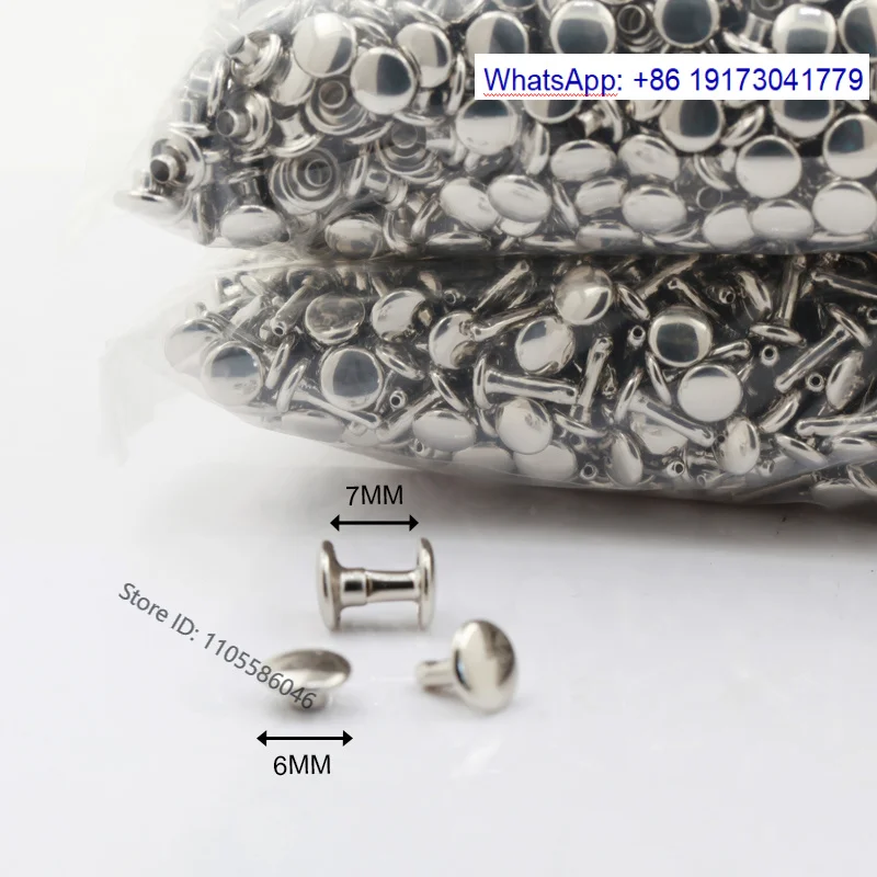 High quality metal rivets, 6mm double cover customized leather and iron rivets