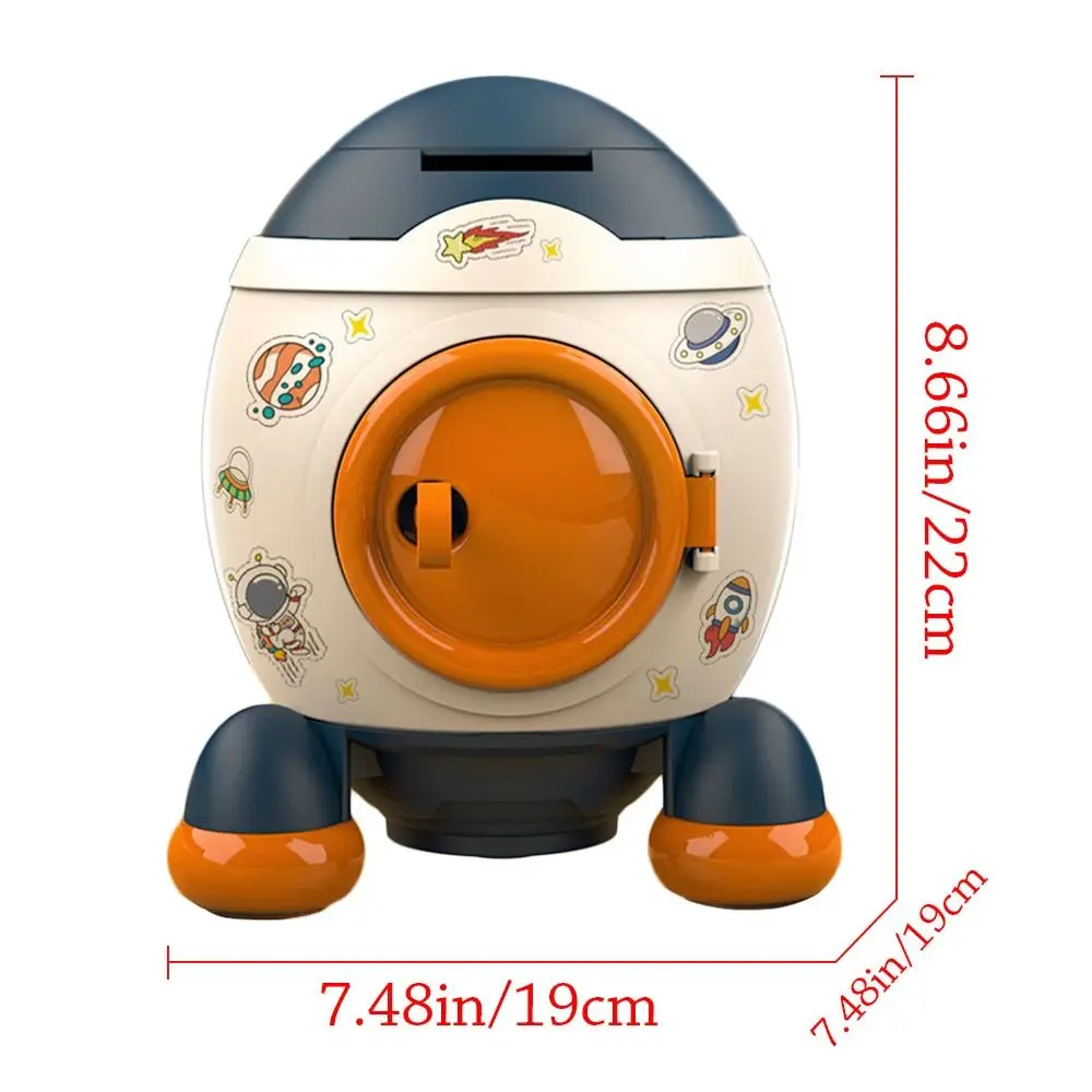 Mini Rocket Piggy Bank With Key Safe Large Capacity Durable Kids Mini Digital Cash Money Box Mini Money Saving Box