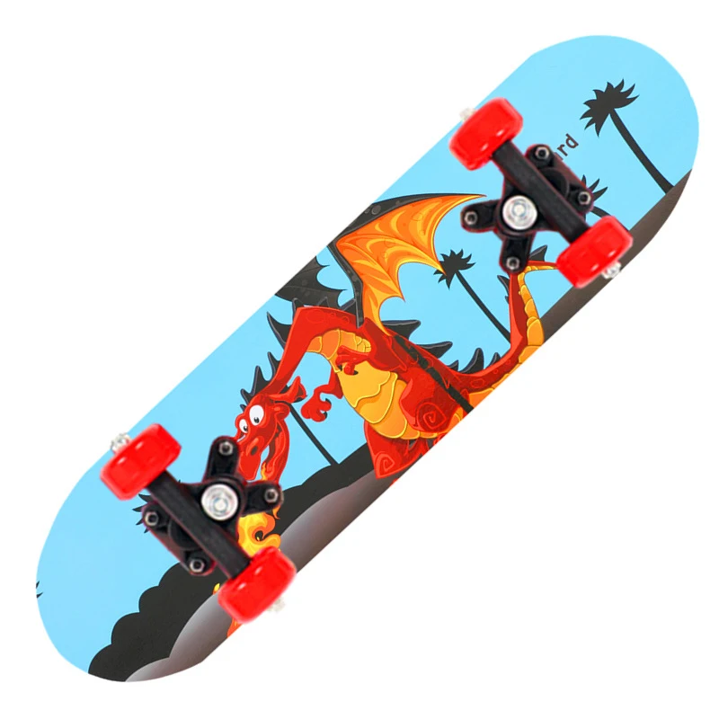 Allrad-Doppelwippen-Skateboard mit Doppelseiten-Cartoon-Muster fรผr Kinder