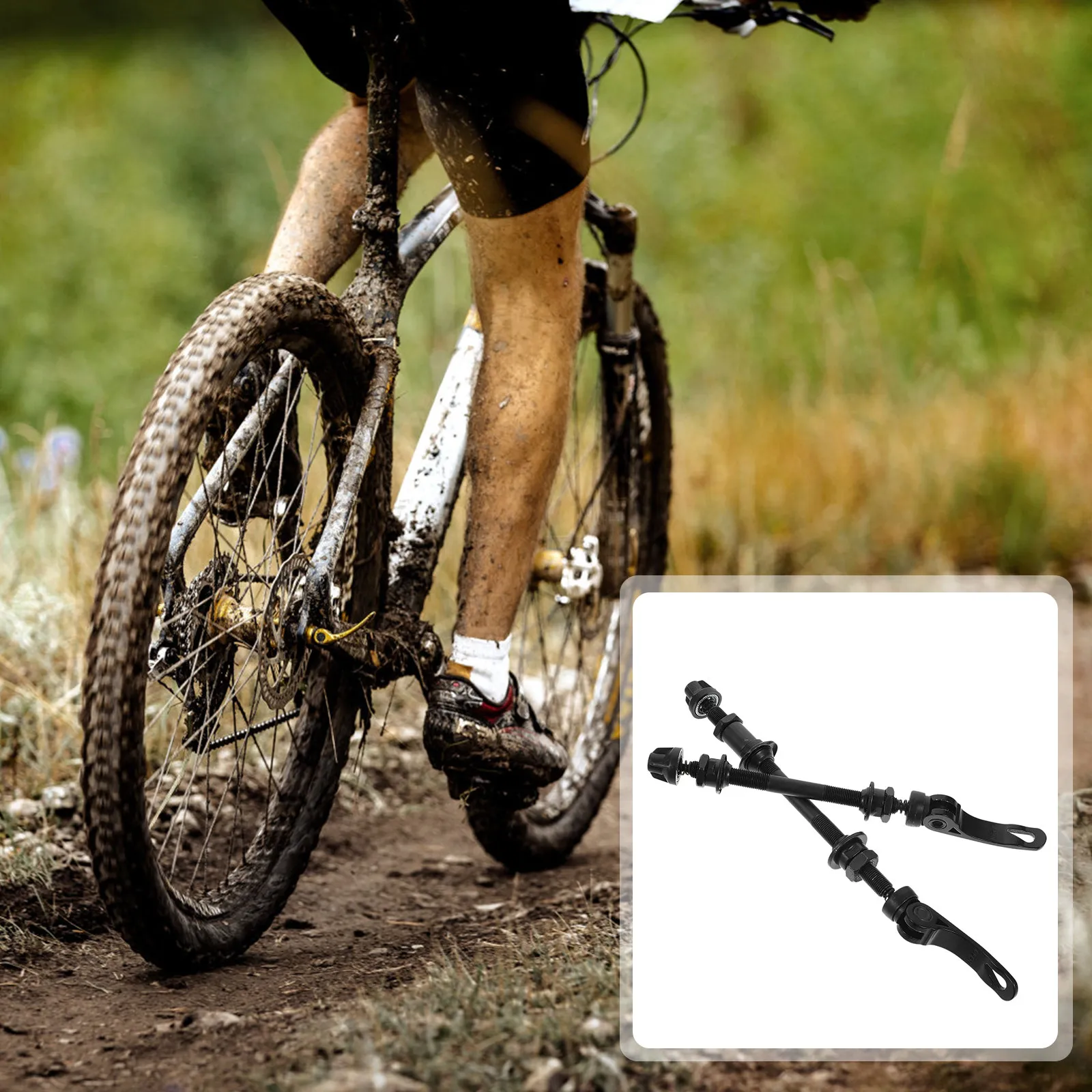

Quick Release Hub Skewer Set Front Rear Hollow Shaft Premium Alloy Bike Skewers Solid Strong Build for Road Mountain Bicycle