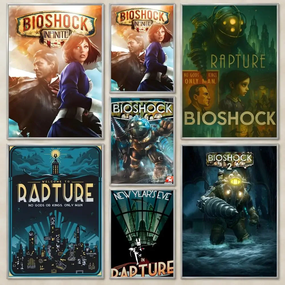 Fictional character Rapture Poster Self-Adhesive Wall Art HD Print For Dorm Teen Room Decor Gift