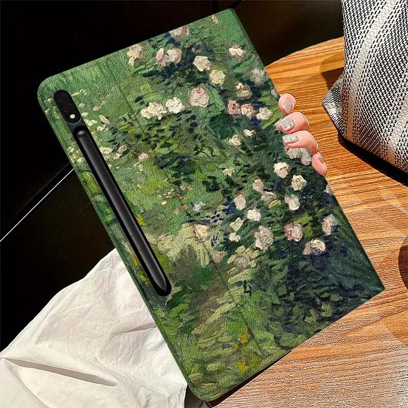 Flower Oil Painting Color For Samsung Galaxy Tab S9 S10 S6 S7 S8 FE Plus Lite Inch Foldable Cover Tablet Case
