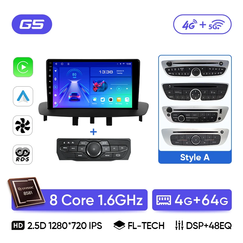 Ainavi Autoradio Voor Renault Megane 3 Fluence Samsung SM3 2008-2014 Draadloze Carplay Android Auto Multimedia Stereo 2 Din