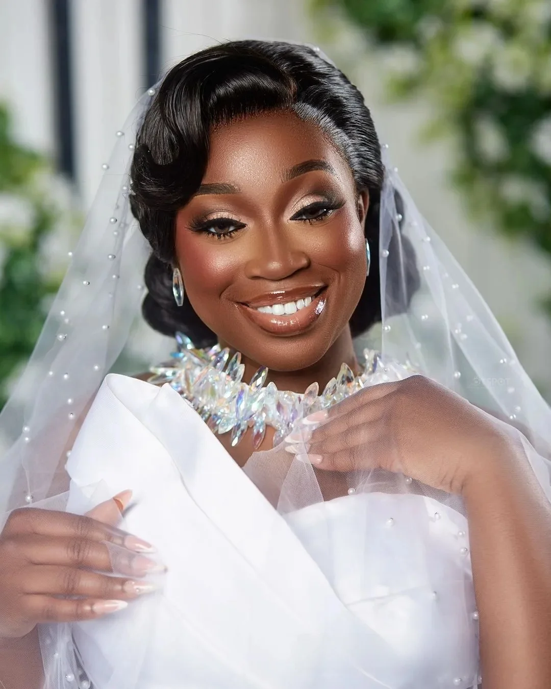 Vestido de casamento africano personalizado, vestidos de noiva plus size, sereia, cristais, pescoço, pérolas, vestidos de renda frisada, nigéria