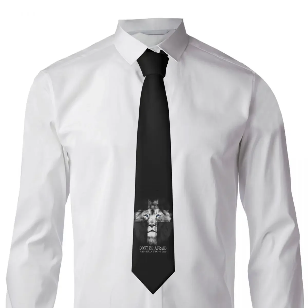 Classic Lion Of The Tribe Of Judah Cross Neck Ties for Business Custom Mens Christian Dont Be Afraid Jesus Necktie