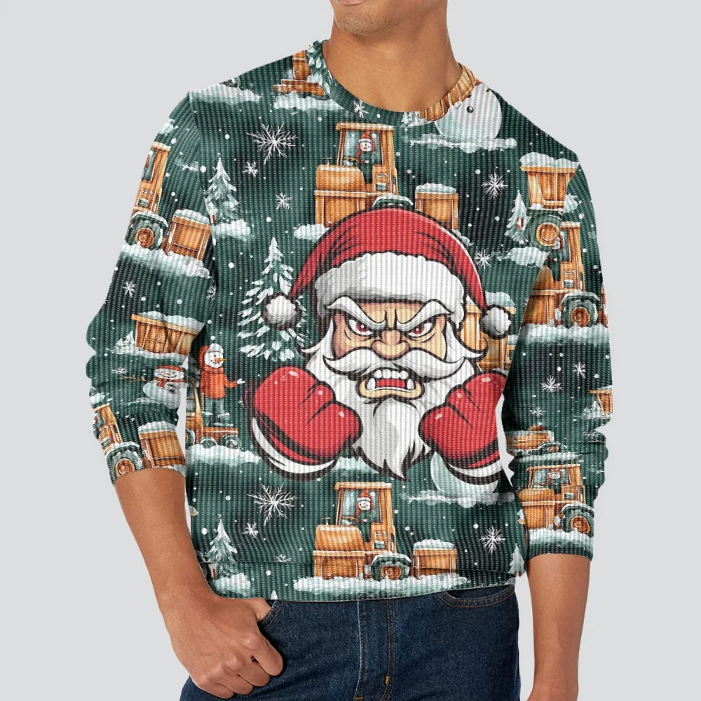 

Angry Santa Claus Preppy Sweatshirt Harajuku Hip Hop Streetwear Couple Winter Long Sleeve Oversized Loose Hoodie Men's Pullovers