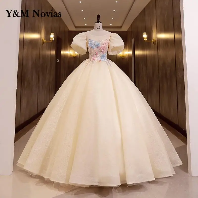 Y & M-Vestidos De quinceañera para niñas, vestido De princesa con volantes, dulce, 15, para baile De graduación