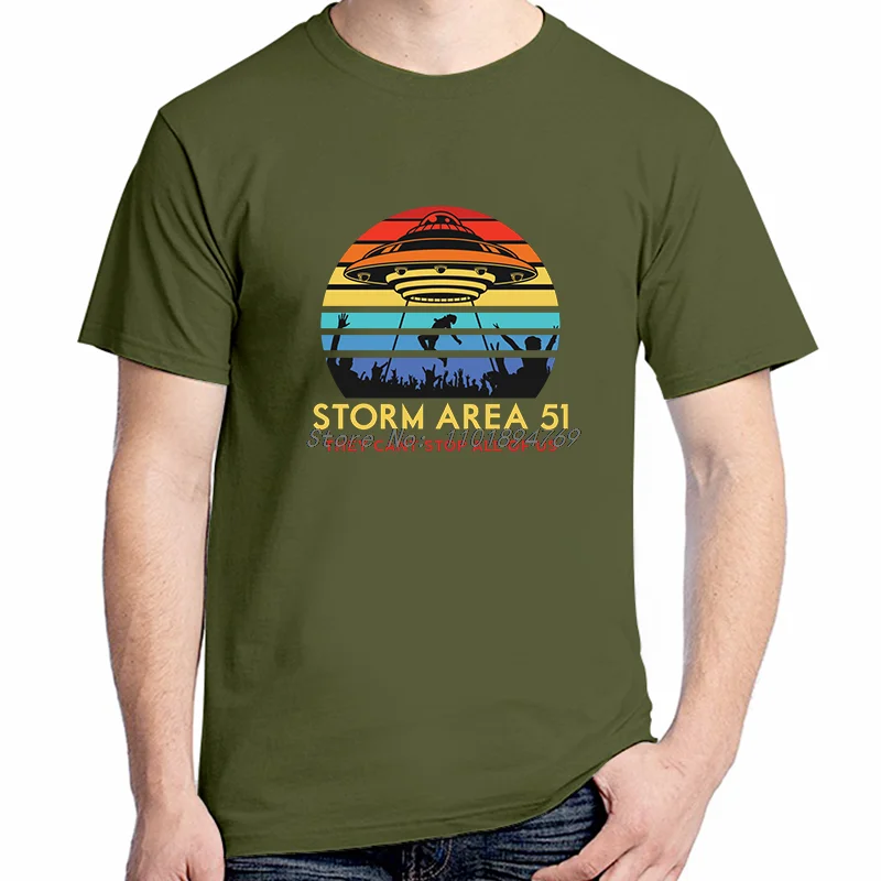 Happy National Alien Day Alien Cotton T-Shirt Area 51 Graphic T Shirts Summer Short Sleeve T-Shirt Streetwear Printed T-Shirt