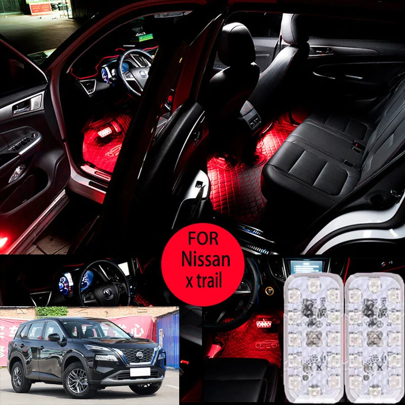 

FOR Nissan x trail LED Car Interior Ambient Foot Light Atmosphere Decorative Lamps Party decoration lights Neon strips