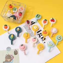 1pc Cute Wall Hooks Key Holder Door Hanging Plastic Self Adhesive Wall Hanger Cartoon Fruits Shape Hook For Kids Room Home Decor