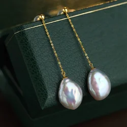 Aurora White Natural Freshwater Baroque Irregular Petals Small Stone Keshi Pearl Earrings S925 Sterling Silver Earrings Gift