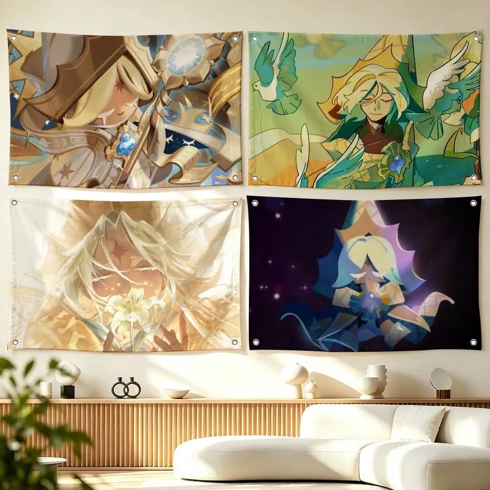P-Pure Vanilla Cookie C-Cookie Run  Flag Suitable For Party Club Outdoor Interior Wall Decoration Banner Fans Gift