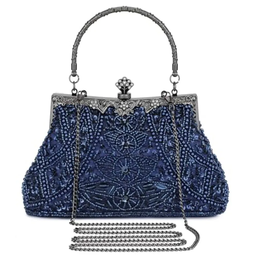 

Selighting 1920s Vintage Beaded Clutch Evening Bags for Women Formal Bridal Wedding Clutch Purse Prom Cocktail Party Handbags 1