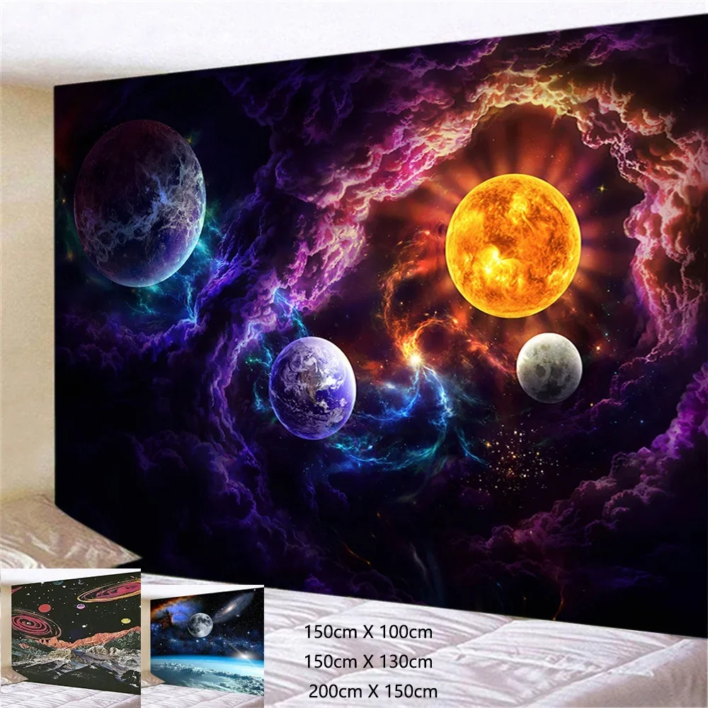 Galaxy planet Landscape Tapestry Wall Hanging for Bedroom Living Room Hall Wall Painting arazzo 95x73cm gothic home decor