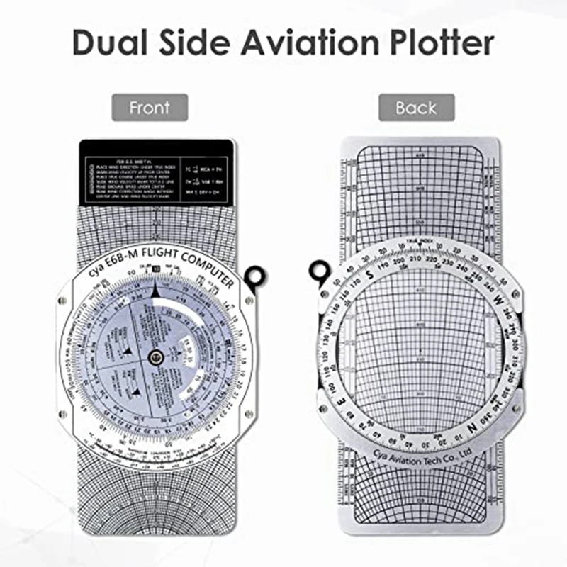 Imagem -02 - Metal Circular Slide Rule Vôo Computador Aviação Plotter Usado em Aviação Flight Training E6b