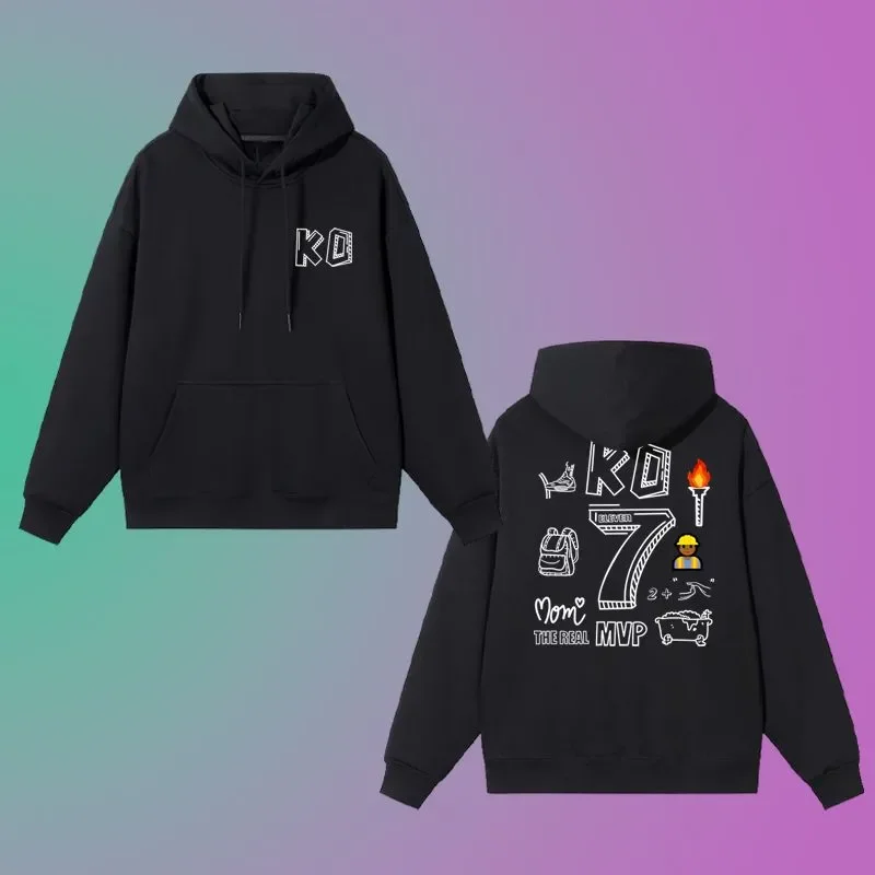 

Fall and winter Hoodie men's and women's College style American print threaded sleeve student couple Fall and winter