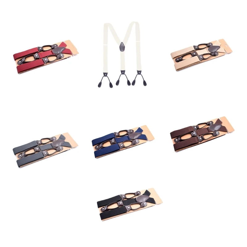 Stylish Y Suspenders Adjustable Length, Suitable for Most Men Women Button End Versatile Occassion