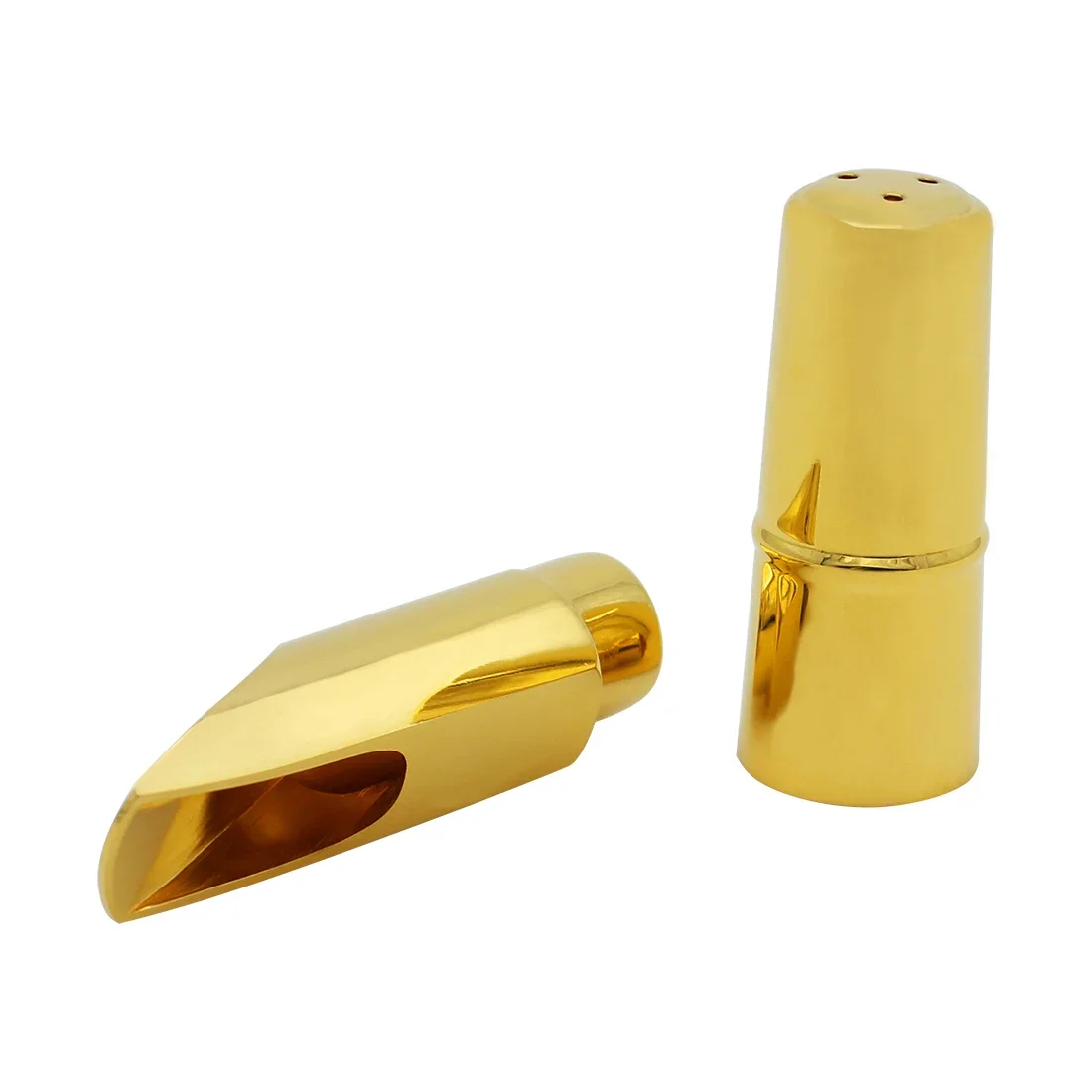 Tenor/Soprano Saxophone Mouthpiece Set Metal Gold Glossy Head + Cap + Clip Special Accessories For Saxophone Instruments