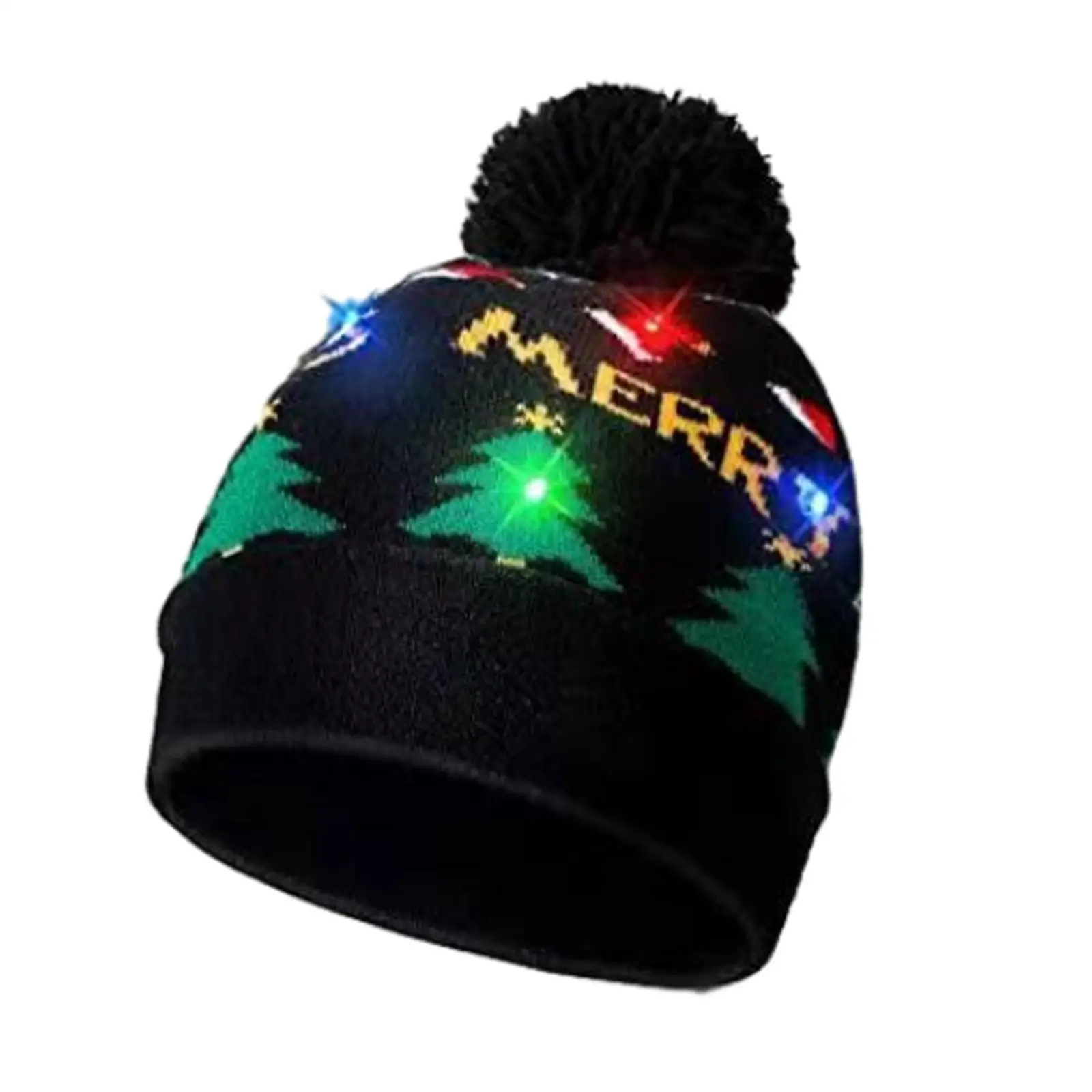 Berretto natalizio Berretto lavorato a maglia leggero e morbido per adulti Berretto casual per bambini Cappello invernale illuminato per forniture per feste di Capodanno